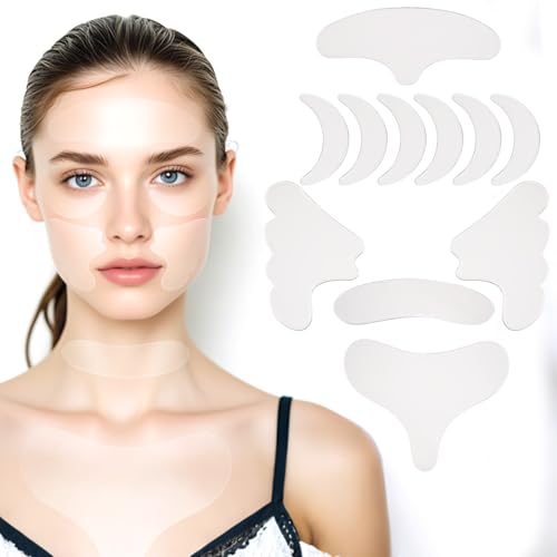 11 Pcs Forehead Wrinkle Patches Silicone Face Patches Reusable Anti Wrinkle Patches Silicone Wrinkle Patches for Wrinkles Smoothing & Anti-Ageing