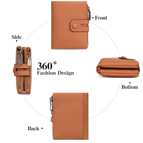 Image of Small Wallet for Women Card Holder with Double Zipper Pockets