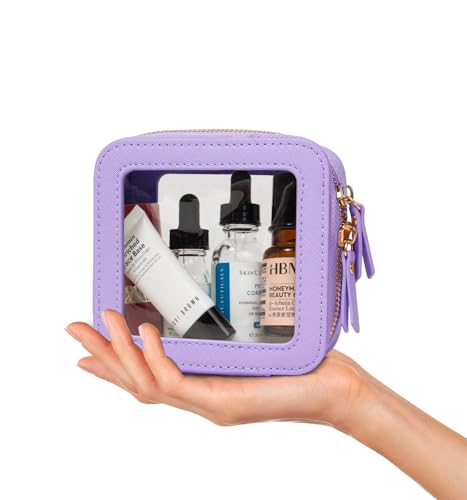 Image of LETGO Small Makeup Bag Pouches for Purse Clear Makeup Bag for Purse Accessories Make Up Bag Small Car Organizer and Storage (Mini Purple)