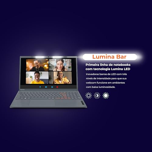 Notebook Positivo Vision C15 Lumina Bar Celeron, 8GB 128GB eMMC, Tela 15 polegadas HD Antirreflexo, Linux, Tecla Link, Cinza – 2 ANOS DE GARANTIA