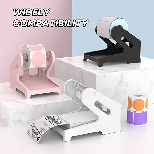 Ponnor Label Holder Thermal Label Holder For Rolls And Fanfold Labels Shipping Label Stand Desktop Printer Accessory Supplies For Home, Office (Black) #TOP3