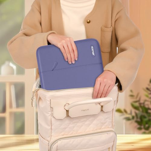 Image of MOSISO Laptop Case 14 inch, 14 inch Laptop Sleeve Compatible with HP Lenovo Dell ASUS Acer, HP Stream, Dell Latitude, Lenovo IdeaPad, Polyester Vertical Computer Sleeve Bag with Pocket, Lavender Gray