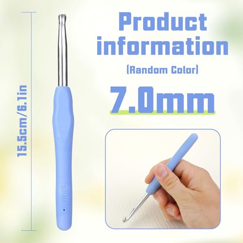 Image of Crochet Hook, 7.0 mm Ergonomic Crochet Hook, Crochet Needles, Ergonomic Handle Crochet Hooks, Knitting Needles with Soft Handle Beginners and Experienced Hobbyists (7.0 mm)