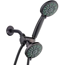 AquaDance Antimicrobial/Anti-Clog High-Pressure 30-setting Shower Combo, Microban Nozzle Protection from Growth of Mold Mildew & Bacteria for Stronger Shower! Oil-Rubbed Bronze Finish/Coral Green Jets