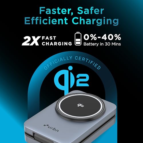 Image of URBN Qi2 Certified 3-in-1 MagSafe Wireless Charging Stand | Foldable Charger for Apple iWatch, AirPods, iPhone 16 /16 Pro /16 Plus /15 /15 Pro Max & Qi-Compatible Smartphones | Sleek Design