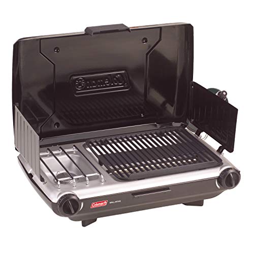 Coleman Tabletop 2-in-1 Camping Grill/Stove, 2-Burner Propane Grill & Stove with Adjustable Burners & 20,000 BTUs of Power by Coleman - Used condition - US$166.01