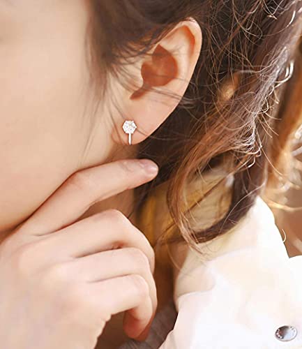 Allencoco ACE181112 14K White Gold Plated 1.5 Carat Cz Clip-On Earrings thumb #3