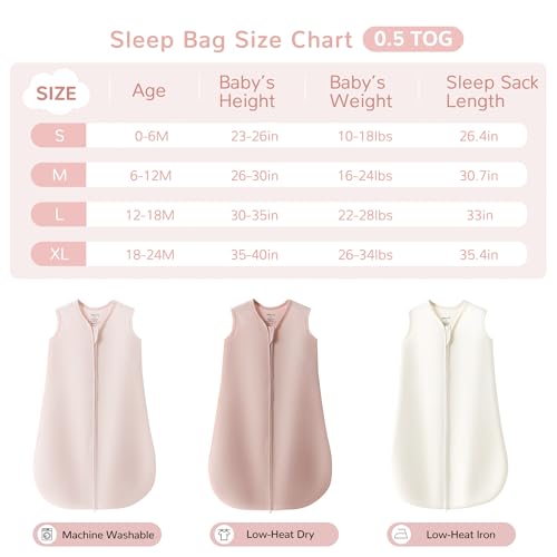 Image of JELLYMONI Baby Sleep Sack 12-18M, 0.5 TOG, 100% Cotton Wearable Blanket | 3 Pack, Soft Cotton Fabric, Breathable Lightweight Sleeveless Sleep Sack, Pre-Shrunk, 2-Way Zipper