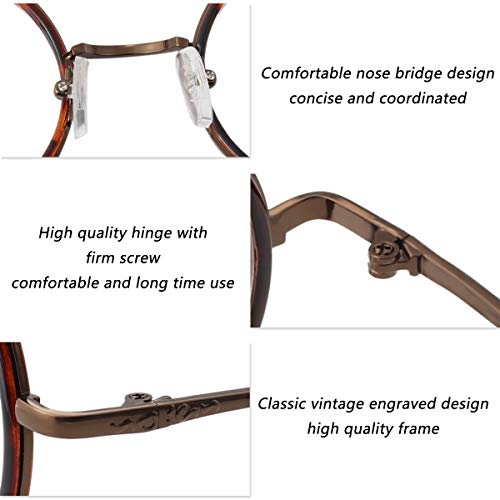 Bestum Round Vintage Plain Glasses for Women Men clear Lens Retro Glasses Frame Non Prescription glasses4