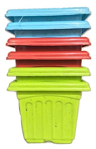 SPHINX Small Nursery Pots Planters/Flower pots - (Height/Depth - 10 cms/4 Inches) - set of 6 pieces - COLOR & DESIGN AS PER STOCK