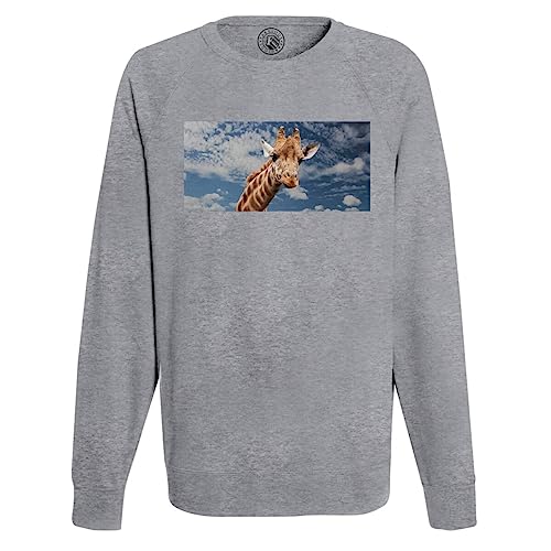 Sweat shirt homme tête de girafe aux finitions soignées style nature