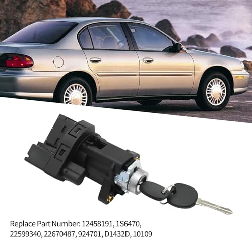 Saihisday 12458191 Ignition Switch Ignition Lock Cylinder with 2 Keys Cylinder Replacement for Chevrolet Classic 2004-2005, Replacement for Chevrolet Impala 2000-2005, Replace 1S6470, 22599340 by Saihisday - Image 4