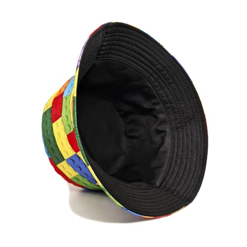 Image of Bucket Hat for Women Men,Travel Sun Beach Cap,Unisex Fishing Outdoor Boonie (Toy Bricks)