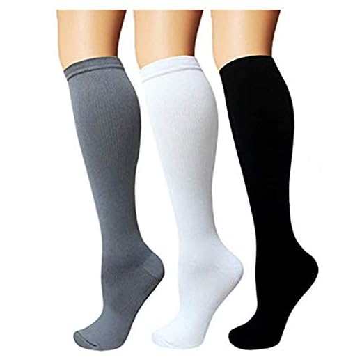 Medias de Compresión 3 Par Calcetines de Compresión para Hombres y Mujeres│Varices│Running│Padel│Viajar en Avión│Recuperación Muscular│Reduce Fatiga│Mejorar circulación Sanguínea