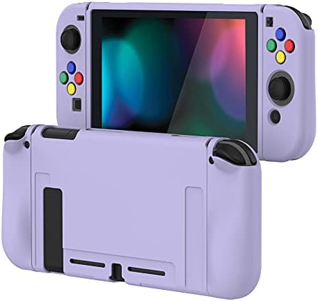playvital Purple Galaxy Protective Case for Nintendo Switch, Soft TPU Slim Case Cover for Nintendo Switch Joy-Con Console with Colorful ABXY Direction Button Caps