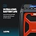 UEME 5W Rugged DAB/DAB+ FM Cordless Site Radio, Bluetooth, USB Rechargeable, Red/Black