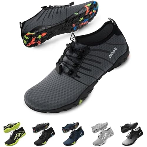 SIMARI Water Shoes for Women Men - Barefoot Quick-Dry Aqua Socks | Lightweight Swim Shoes for Surfing, Swimming, Beach Sports, Kayaking, Diving | Non-Slip Design
