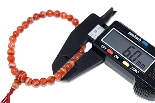 6Mm Red Banded Agate Stone Bracelet Japanese Juzu Rosary Prayer Mala Beads Jewel Handmade Kyoto Gift For Unisex #TOP7