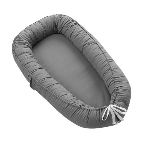 Image of Baby Lounger Cover for Newborn, Baby Nest Cover for Baby Girls & Boys, Organic Cotton Infant Lounger, Reversible, Adjustable & Portable Floor Loungers Breathable, Soft, Washable Cover