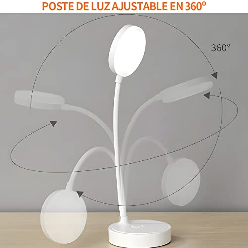 Image of Kimee LED Study Light for Desk with Stationery Organizer & Mobile Holder - Cordless Table Lamp for Students (A)