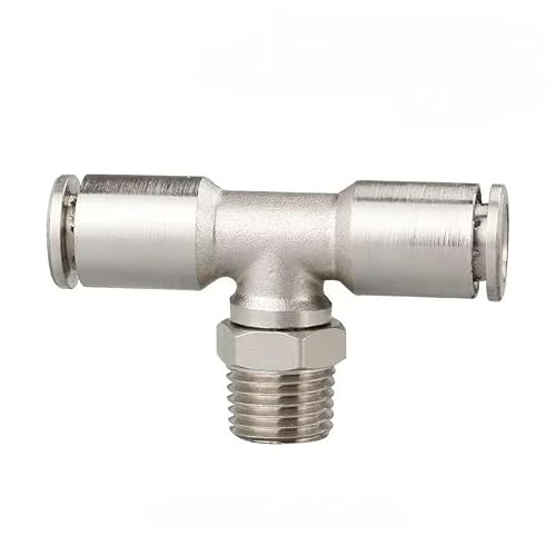 zorfar Nickel-Plated Copper Push-in Pneumatic Fitting, PC/PB/POC/PL Series Quick Connector for 4-16mm Tubing BSP Thread 1PCS(PB BSPT,8-04 (8mm-1l2))