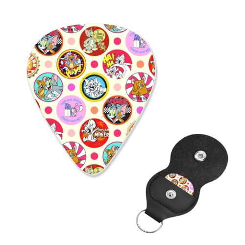 ギターピック 6枚セット トムとジェリー guitar pick ギターぴっく フィンガーピック 指サムピックセット プレクトラム エレキギターピック き練習用 携帯便利 ティアドロップ型 フィンガー保護 耐久性 初心者 音楽愛好家