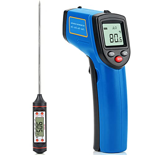 XRCLIF Thermomètre infrarouge avec écran LCD, thermomètres à viande inclus, thermomètre infrarouge pour cuisine/four à pizza/barbecue, thermomètre de four à pizza/-530 °C (ne convient pas aux humains)
