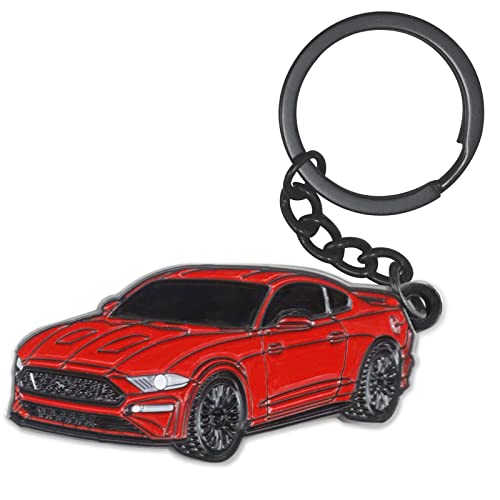 glahorse For Ford Mustang Keychain,For Ford Mustang Accessories 2015-2020,Metal Keychain (Red)
