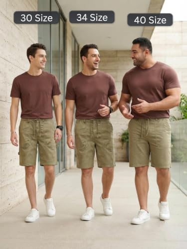 Image of Leriya Fashion Men Cotton Cargo Shorts | Lightweight Shorts Pant for Men | Elastic Waist with Drawstring | Casual Summer Cargo Short's for Man with Pockets