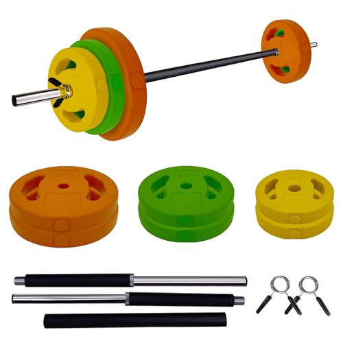 40 Lbs Adjustable Barbell Set Round PU Coated Weight