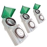 Ideal para exteriores – temporizador enchufe exterior, con clase de protección IP44. Para evitar que la humedad entre en la toma de corriente, una tapa plegable y un sello de goma proporcionan protección. El temporizador exterior se considera especialmente robusto, ni siquiera las condiciones metereológicas adversas (lluvia, nieve, frío) le afectan y tampoco perjudican su funcionamiento fiable.