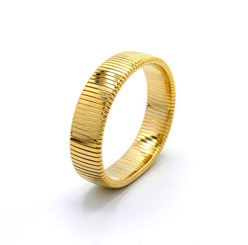 Marshal Metal Fashion Bracelet Omega Style Brass Polished Stretch Cobra Bracelet (Gold) #TOP2