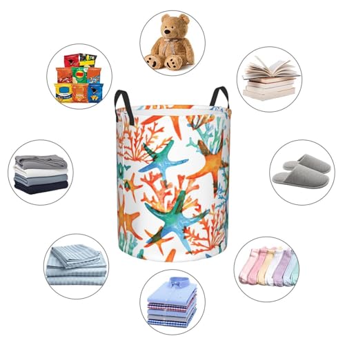 Panier à linge imperméable étoiles de mer pour la maison et le dortoir - 6