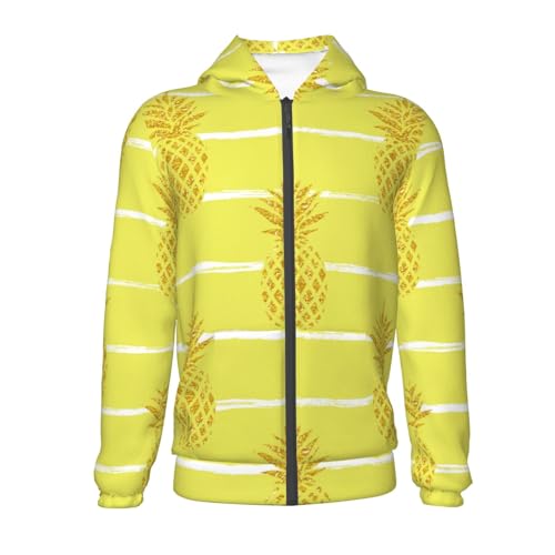 Gold Pineapple Kid Hoodies Boys Zip Up Sweatshirts Girls Pullover with Pocket2