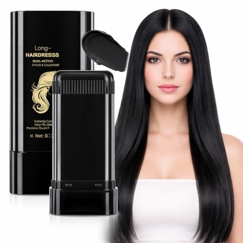 Image of New Hair Color Comb Stick for Men & Women - Waterproof & Sweat-Proof Grey Hair Coverage - Easy Application, Natural Color, Safe Formula - Instant Touch-Up for Fuller - BLACK, 20gm (Pack of 1)