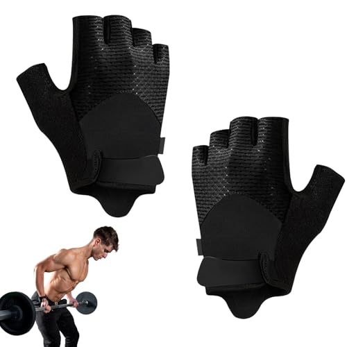 Guantes de entrenamiento, guantes de entrenamiento transpirables de agarre firme para levantamiento de pesas, guantes acolchados ligeros de protección completa de para hombres y mujeres