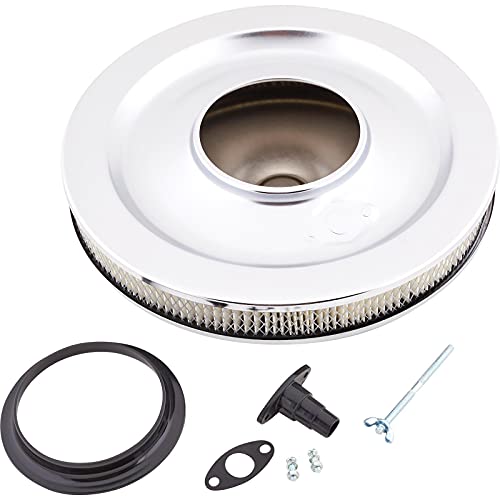Universal Chrome Deep Dish Performance Air Cleaner, 14 X 2 Inch, 4 Barrel Carb. #TOP4
