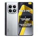 Xiaomi POCO M8, Smartphone 8+256 Go, Écran AMOLED FIow 120Hz de 6,77", Snapdragon® 6 Gen 3, Double caméra AI 50 Mpx, Design élégant incurvé en 3D, Argent, Garantie 2 Ans, Chargeur Non Inclus