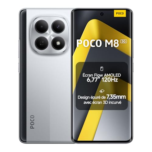 Xiaomi POCO M8, Smartphone 8+256 Go, Écran AMOLED FIow 120Hz de 6,77