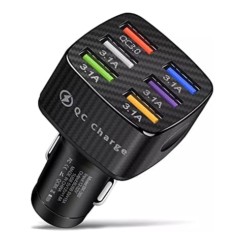 6-Port Universal USB Car Charger with Quick Charge Cover
