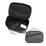 HEAD Waterproof Toiletry Bag for Men, Lightweight Dopp Kit Travel Bag for Toiletries, Travel Toiletry Organizer Shaving Bag Handbag for Outdoors/Weekender/Overnight, Gray