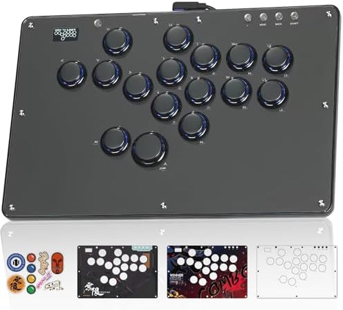 Haute42 U16 Leverless Arcade Stick, Hot-Swap 16-Key Fighting Controller