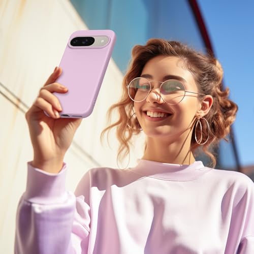 Image of Tobfit Back Cover Case Compatible with Google Pixel 9 /9 Pro, Case Cover Rugged Flexible Durable Anti-Slip Silicone Protection Shockproof Google Pixel 9 /9 Pro Back Cover (Purple)