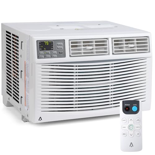 Window Air Conditioner, 10000 BTU Compact AC Unit, Energy Saving Window AC, Smart AC with 3 Modes Cool Dry Fan Speed Control,Cools Up to 450 Sq.Ft,115v Mini Air Conditioner for Bedroom,Office,Home