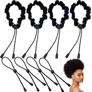 8 Pcs Adjustable Elastic Satin Hair Ties for Afro Puff,Thick Hair,Dreadlock,Natural Hair Ties for Locs,Updos Bun,Kinkz,Puff Ponytail Holders for Women Girls,Softer No Damage