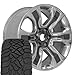OEM DG74 20 Inch Rims and Tires Fit Ram 1500 6x139.7 20x9 Gloss Gunmetal with Polished Face - Hollander 2682 - TerraMax RT 275/55-20 (Set of 4)
