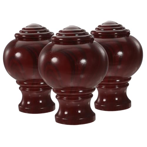 Cabilock 3Pcs Decorative Curtain Rod Finial Fashionable Window Rod Accessories for Office