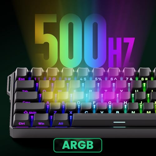 Image of MONSGEEK FUN60 Ultra Rapid Trigger Gaming Keyboard 8k SP Magnetic Switch HE Aluminum Wired Keyboard 60% Black Shine-Through, Glare Magnetic Switch