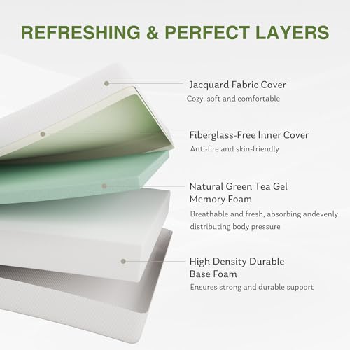 Cooling green tea gel infused memory foam mattress