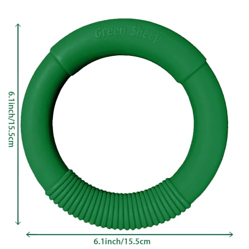 Image of Green Sheep Natural Rubber Ring Dog Chew Toy, Durable Chew Toys for Small to Large Dogs, Tough Dog Toys for Medium & Big Dogs, Teething & Play
